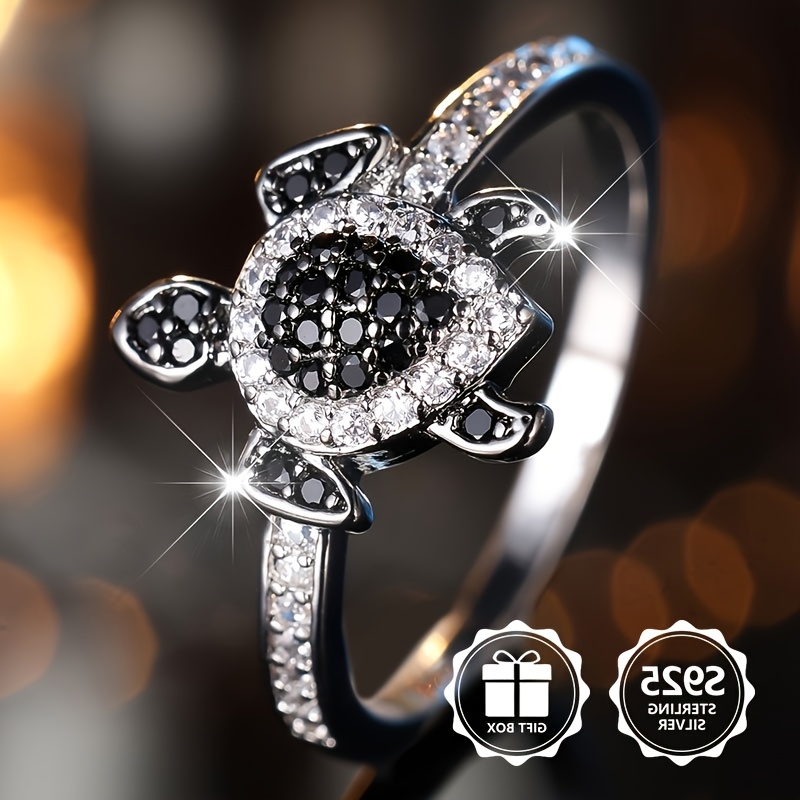 Vintage Style Silver Ring with Turtle Design
